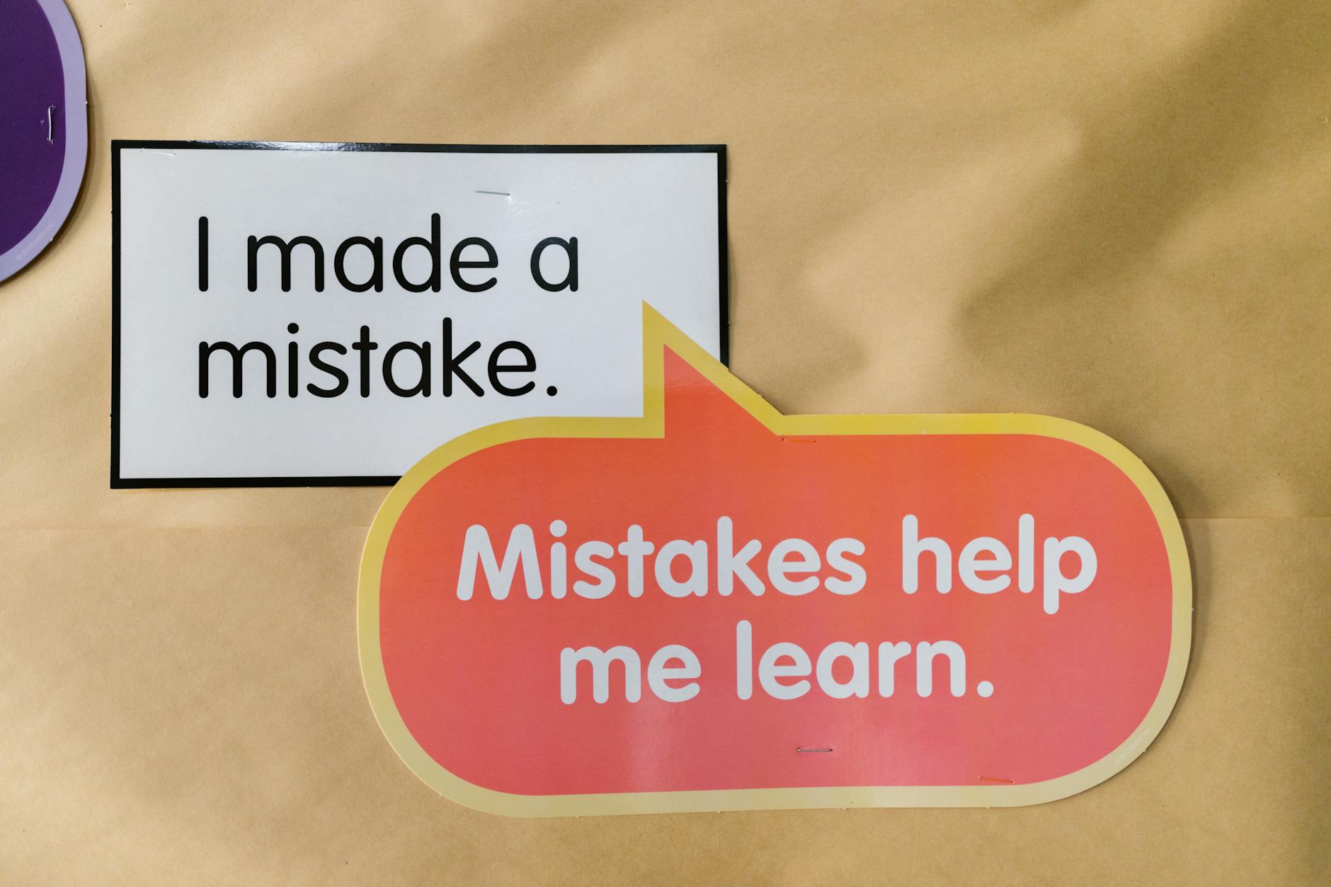 Graphic text that says. "I made a mistake. Mistakes help me learn."